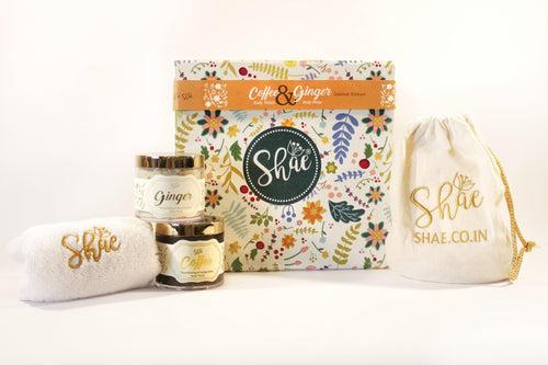 Spa Gift Kit by Shae| Coffee Body Scrub & Ginger Body Wrap