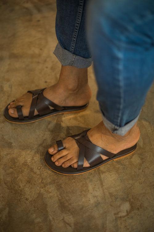 Brown Strapped Flats