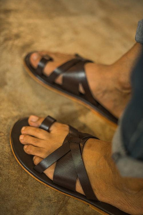 Brown Strapped Flats