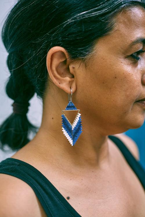 Blue Arrow Earrings