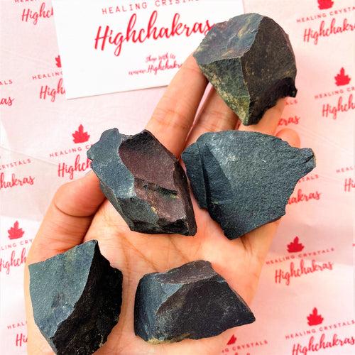 Black Agate Rough Pocket Stone