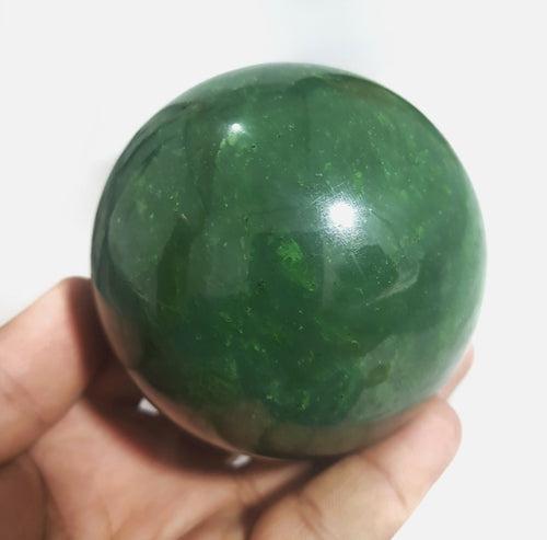 Green Nephrite Jade Sphere