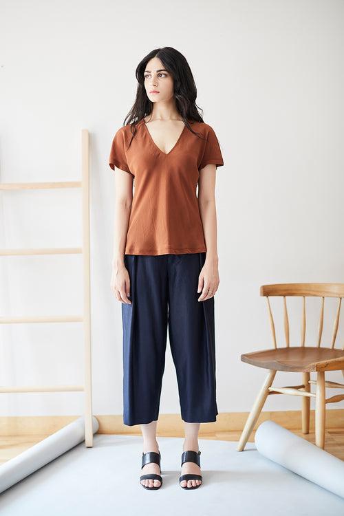 V-Neck Bias Cut Silk Top