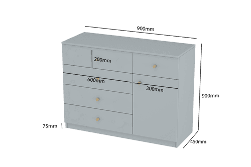 LittleBird Chest of Drawer S10 in Grey