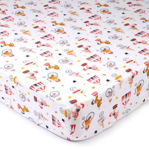 Circus Life - Fitted Cot Sheets in Organic Cotton