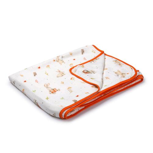 Bunny Life- 4 Layer Bamboo Muslin Blanket