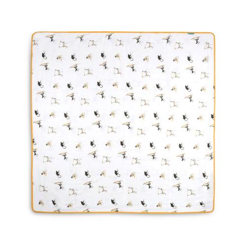 Monkey Play- 4 Layer Muslin Blanket