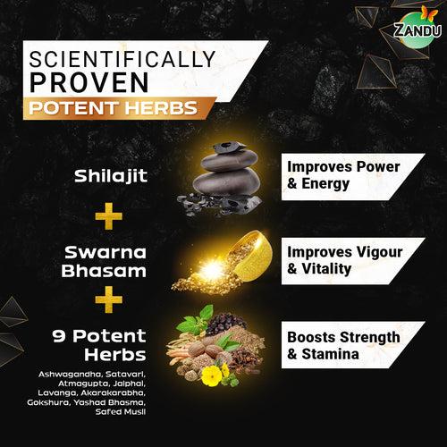 Zandu Shilajit Gold Plus for 2X Strength, Stamina, Vigour, Vitality & Power (20 Caps)