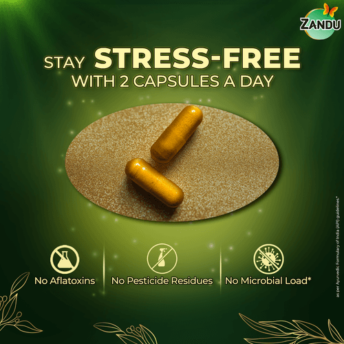 Ashwagandha Gold Plus (Real Gold) Capsules for Instant Stress Relief, Immunity & Stamina (60 Caps)