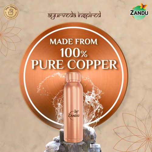 Zandu Copper Bottle with Free Organic Apple Cider Vinegar (500ml)