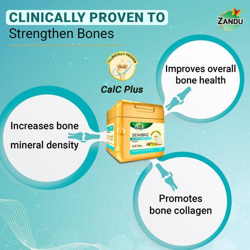 Seniorz BoneStrength Tablets | Clinically Proven Natural Calcium Tablets for Bone Strength (60 Tabs)