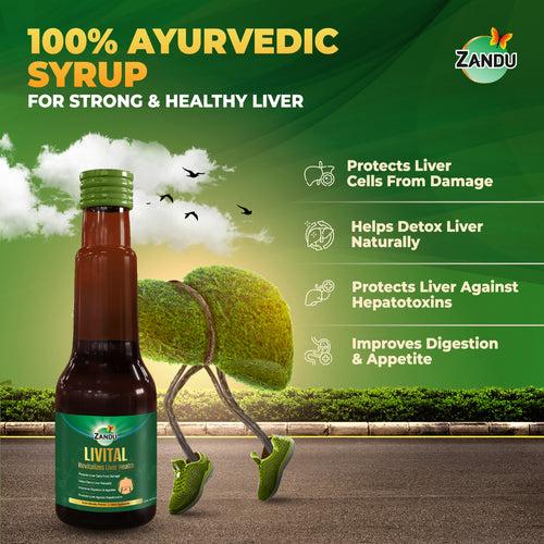 Livital Ayurvedic Liver Syrup for Fatty Liver, Digestion & Liver Detox (200ml)