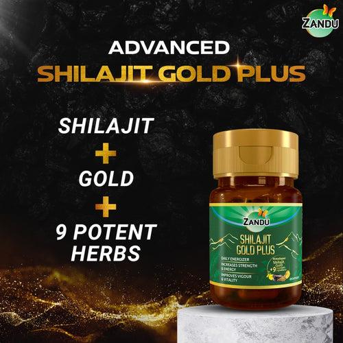 Zandu Shilajit Gold Plus for 2X Strength, Stamina, Vigour, Vitality & Power (20 Caps)