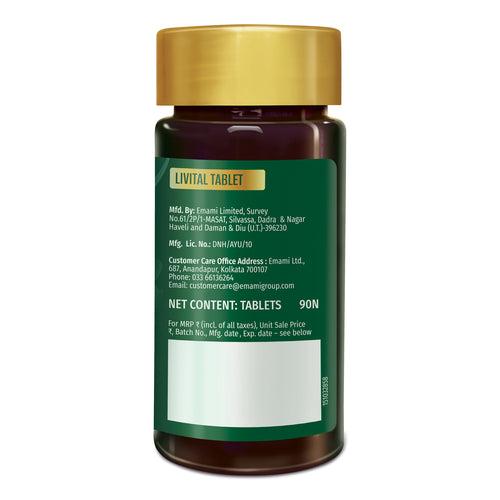 Livital Ayurvedic Liver Tablet for Fatty Liver, Detox & Digestion | Visible Results in 2 Months (90 Tablets)