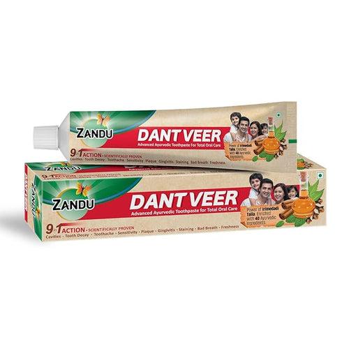 Zandu DantVeer Toothpaste | 200gm || Zandu Copper Tongue Cleaner | Pack of 2