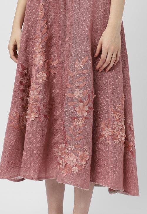 Floral Fold Godet Dress