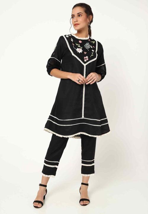 Flower Rain Coal Tunic & Pant