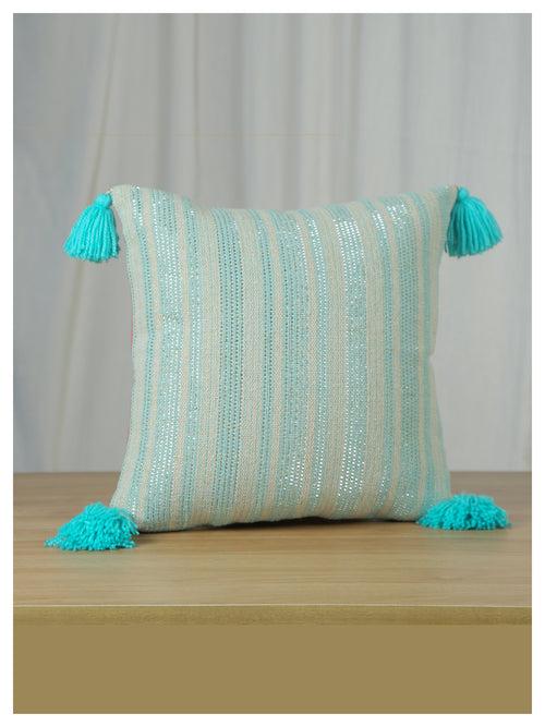 Sunlit Stripes Cushion - Aqua - Set of 2