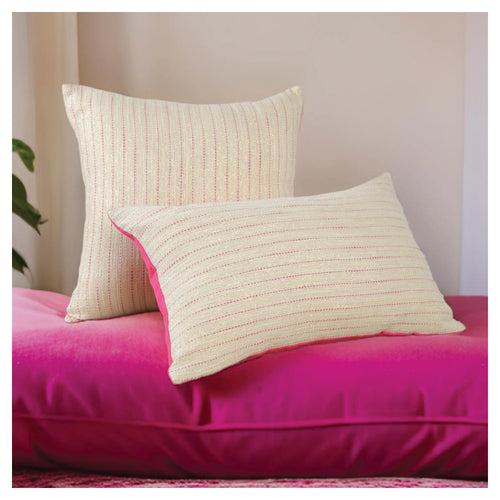 Soft Gold Lumbar Pillow with Pink Specks