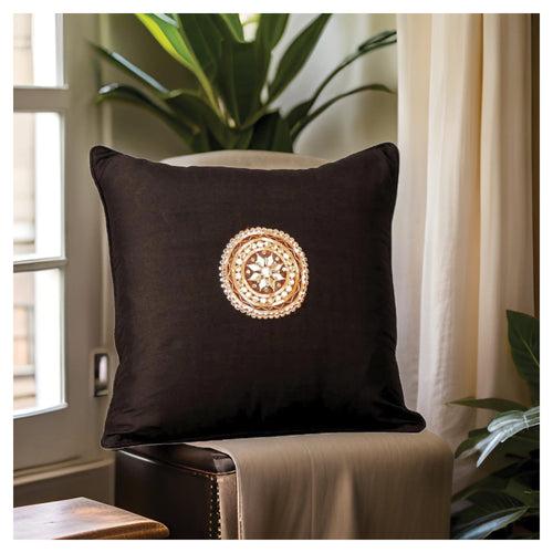 Gota Motif Cushion - Black