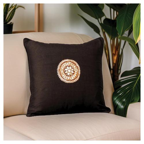 Gota Motif Cushion - Black