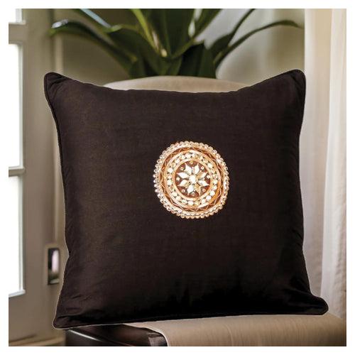 Gota Motif Cushion - Black