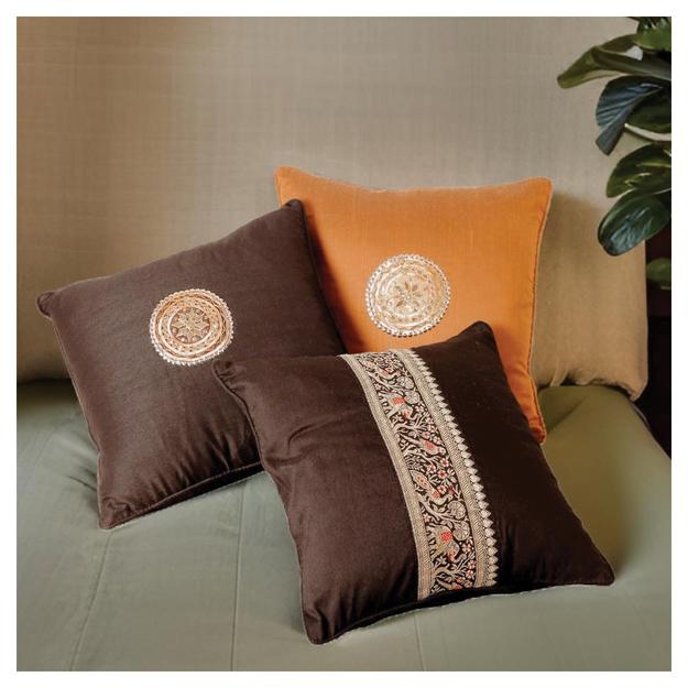 Black & Copper Festive Cushions - Set of 6