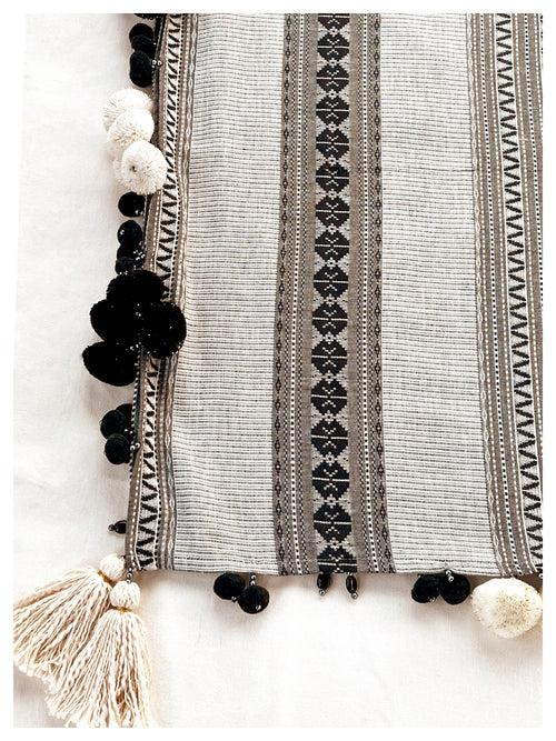 Embellished Cotton Stole - Grey