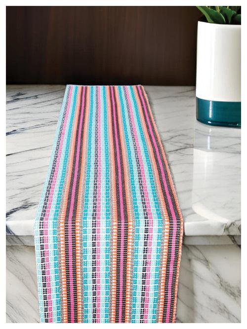 Vivid Turq Table Runner with Tassels