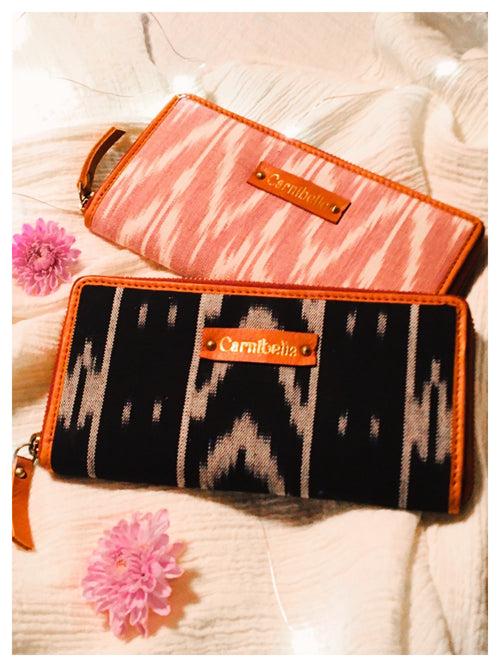 Blush Pink & Black Ikat Combo - Set of 2 Wallets