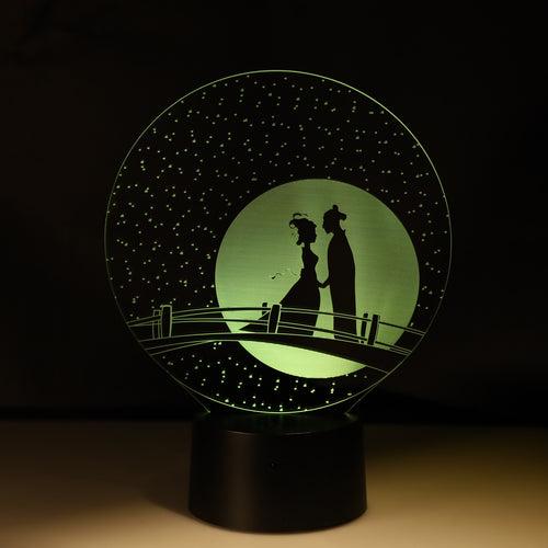 3D Illusion Hologram Couple Romance Lamp