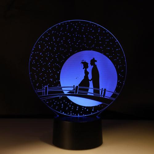 3D Illusion Hologram Couple Romance Lamp