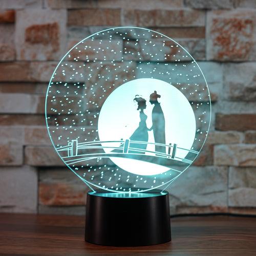 3D Illusion Hologram Couple Romance Lamp