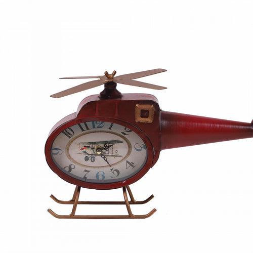 Vintage Metal Helicopter Table Clock
