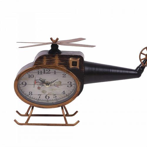 Vintage Metal Helicopter Table Clock