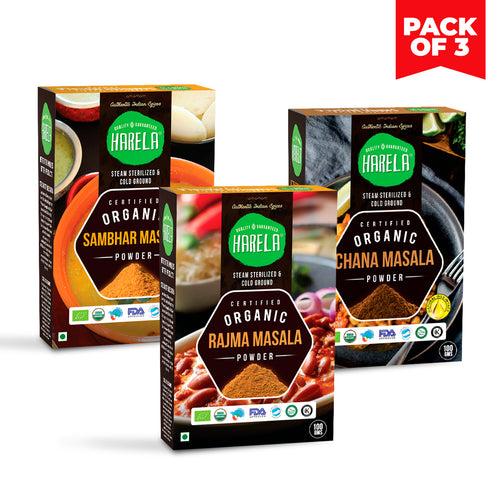 Daily Essentials Combo Pack - (Chana Masala, Rajma Masala, Sambhar Masala)