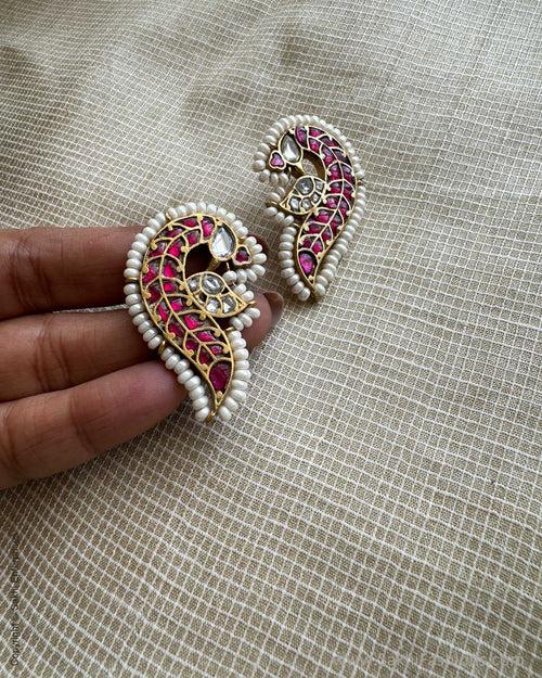 AS-X051510 Pink Peacock Earring