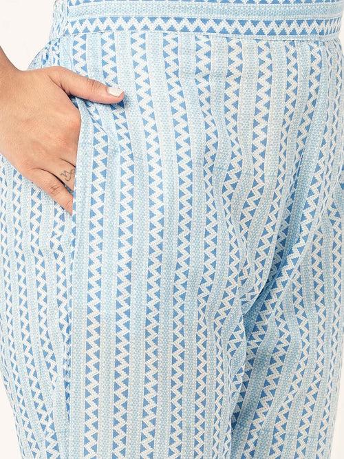Buy Comfort Fit Blue Cotton Suit Set for Women Online - Zola
