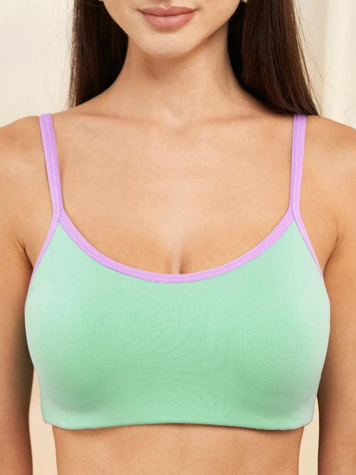 Buy Light Green Full Coverage Non-Padded Teenager Bra - Zola