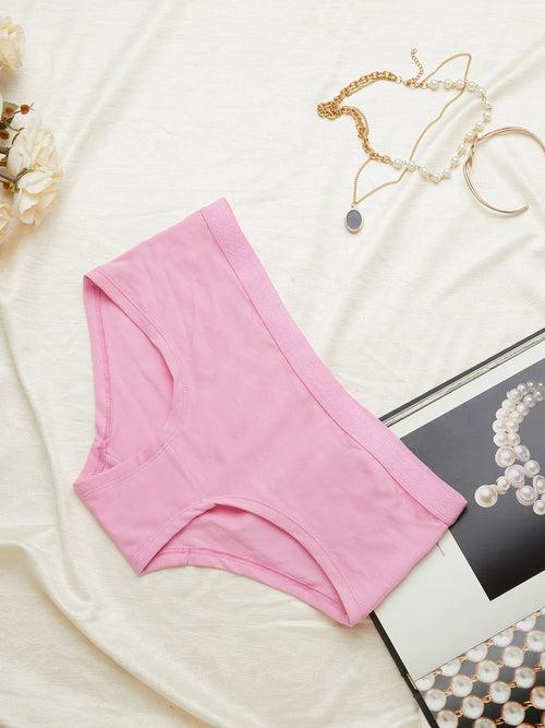 Pink Flower Print, Pink & Peach Low Rise Boyshort Panties Pack of 3 for Women - Zola