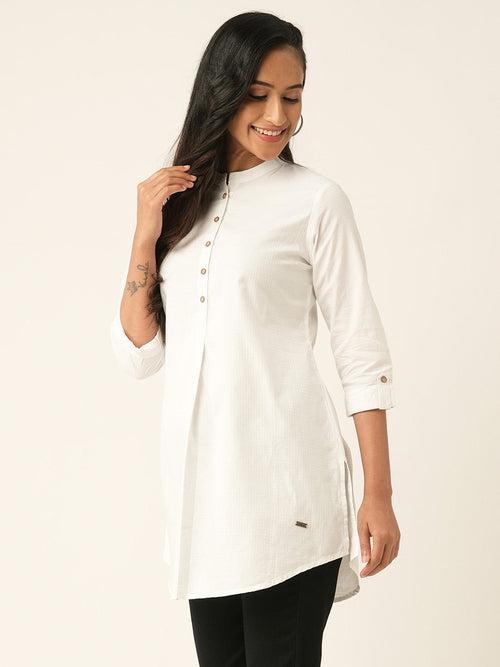 Buy White Cotton Tunics for Women Online in India - Zola