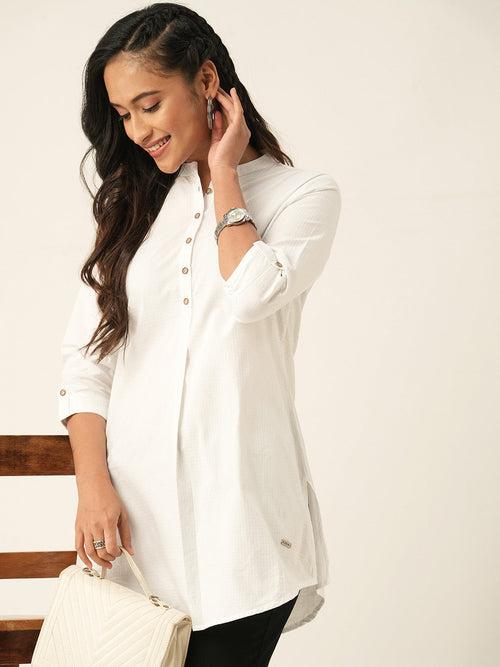 Buy White Cotton Tunics for Women Online in India - Zola