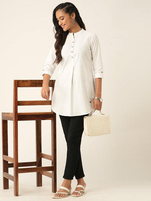 Buy White Cotton Tunics for Women Online in India - Zola