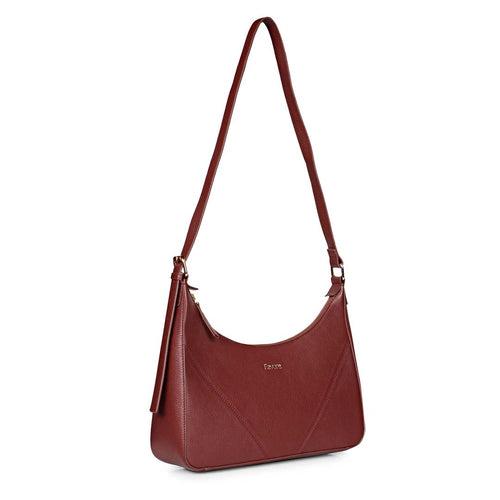 Favore Women Red Leather Halfmoon Shoulder Bags