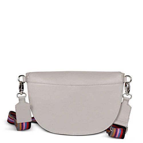 Favore Women Grey Leather Crossbody Fanny Bags