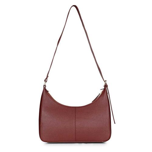 Favore Women Red Leather Halfmoon Shoulder Bags