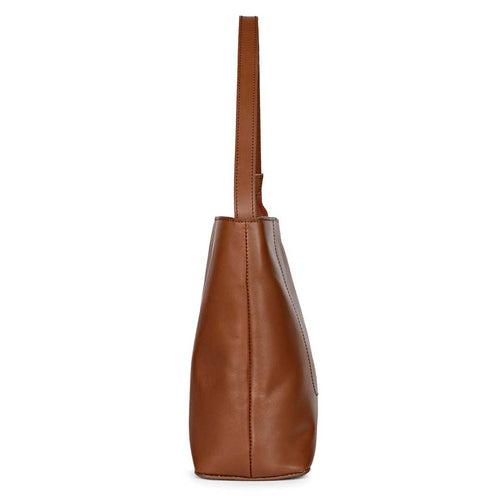 Favore Women Dark Brown Leather Shoulder Bags