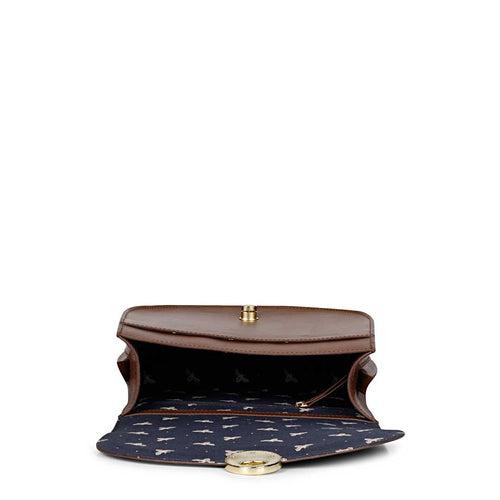 Favore Women Brown Leather Saddle Bags