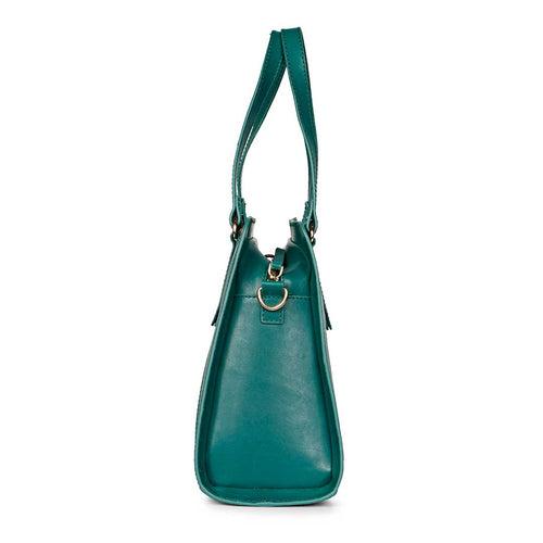 Favore Green Womens  Leather Structured Shoulder Bag