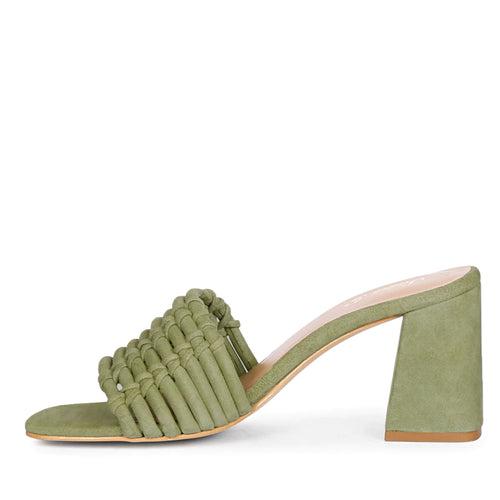Bethany Strappy Safari Suede Leather Block Heels